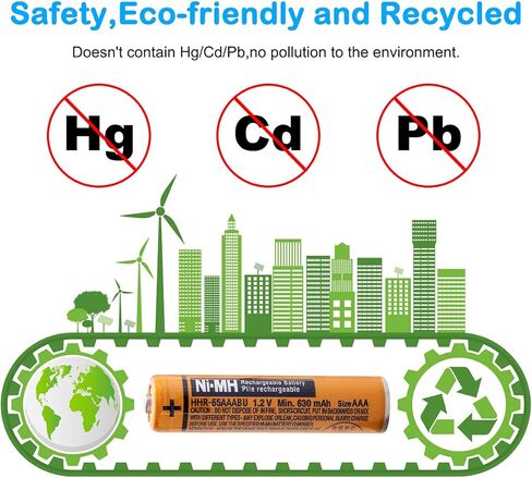 بطارية قابلة للشحن pingju NI-MH AAA 1.2 فولت 630 مللي أمبير في الساعة 4 بطاريات AAA للهواتف اللاسلكية من باناسونيك وأجهزة التحكم عن بعد والإلكترونيات in Kuwait