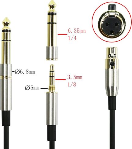 كابل ترقية الصوت البديل من NewFantasia متوافق مع سماعات رأس Beyerdynamic DT 1990 Pro، DT 1770 Pro ومتوافق مع سماعات AKG K371، K175، K275، K245، K182، K7XX بطول 1.6 متر/5 أقدام in Kuwait