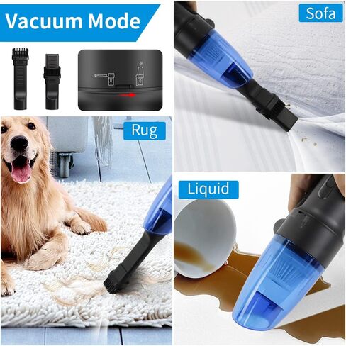 AFMAT Compressed Air Duster & Small Vacuum Cleaner 2-in-1, USB Rechargeable Cordless Air Duster Electric, Portable Air Blower and Mini Vacuum Cleaner for Keyboard/Computer/Car Seat/PC in Saudi Arabia