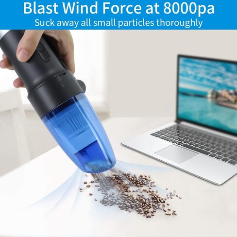 AFMAT Compressed Air Duster & Small Vacuum Cleaner 2-in-1, USB Rechargeable Cordless Air Duster Electric, Portable Air Blower and Mini Vacuum Cleaner for Keyboard/Computer/Car Seat/PC in Saudi Arabia
