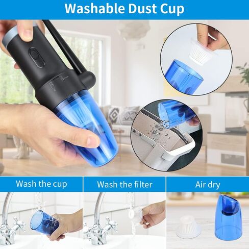 AFMAT Compressed Air Duster & Small Vacuum Cleaner 2-in-1, USB Rechargeable Cordless Air Duster Electric, Portable Air Blower and Mini Vacuum Cleaner for Keyboard/Computer/Car Seat/PC in Saudi Arabia