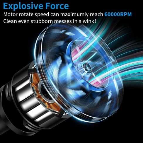 AFMAT Compressed Air Duster & Small Vacuum Cleaner 2-in-1, USB Rechargeable Cordless Air Duster Electric, Portable Air Blower and Mini Vacuum Cleaner for Keyboard/Computer/Car Seat/PC in Saudi Arabia