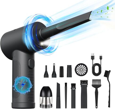 Compressed Air Duster-Vacuum Keyboard Cleaner-Air Blower 3-in-1-100000RPM-Electric Air Dusters-Replace Compressed Air Cans for PC,Computer Keyboard,Car Dusterpc Cleaning in Kuwait