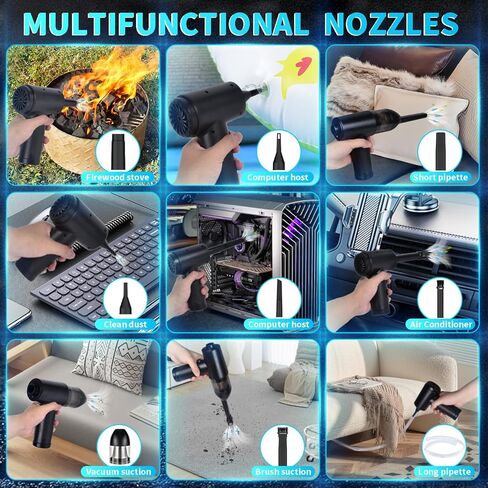 Compressed Air Duster-Vacuum Keyboard Cleaner-Air Blower 3-in-1-100000RPM-Electric Air Dusters-Replace Compressed Air Cans for PC,Computer Keyboard,Car Dusterpc Cleaning in Kuwait