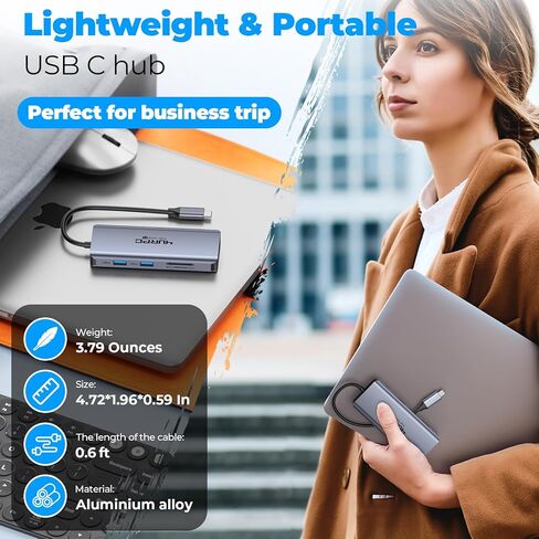 Laptop Docking Station Dual Monitor, 4URPC USB C Docking Station 3 Monitors with 2 HDMI, DisplayPort, 100W PD, 3 USB, SD/TF, USB C Hub Multiport Adapter, USB C Dock for Dell/HP/Lenovo/Surface in Kuwait