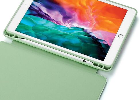 SIWENGDE متوافق مع حافظة Apple iPad 9.7 2018 الجيل السادس/2017 الخامس مع حامل أقلام، غطاء واقٍ بحامل ثلاثي الطي من السيليكون الناعم النحيف (أزرق فاتح) in Kuwait