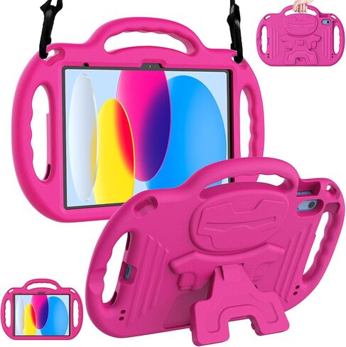 LTROP Kids Case for iPad A16 11th Generation (11-inch,2025)/ 10th Generation (10.9 Inch,2022)/ Air 5th/ 4th Gen 10.9" with Shoulder Strap, Shockproof Lightweight Handle Stand Child Bumper Case, Blue in Kuwait
