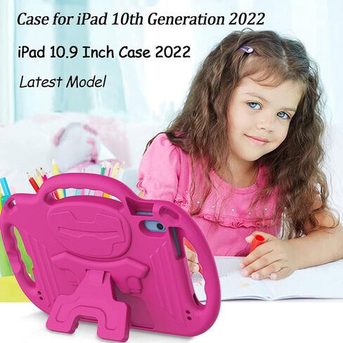 LTROP Kids Case for iPad A16 11th Generation (11-inch,2025)/ 10th Generation (10.9 Inch,2022)/ Air 5th/ 4th Gen 10.9" with Shoulder Strap, Shockproof Lightweight Handle Stand Child Bumper Case, Blue in Kuwait