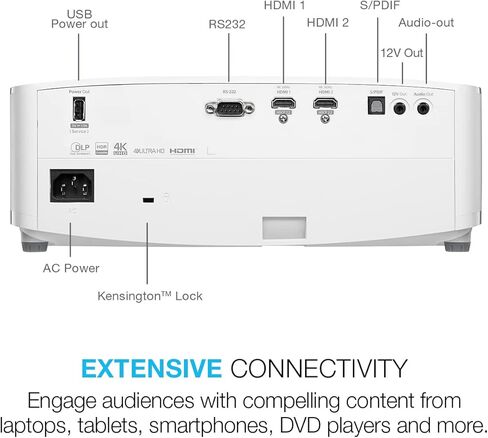 جهاز عرض Optoma UHD35STx قصير المدى للألعاب والترفيه المنزلي بدقة 4K UHD 3,600 لومن لعرض الأضواء، معدل تحديث 240 هرتز ووقت استجابة منخفض للغاية يبلغ 4 مللي ثانية in Kuwait