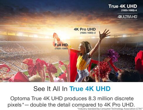 جهاز عرض Optoma UHD35STx قصير المدى للألعاب والترفيه المنزلي بدقة 4K UHD 3,600 لومن لعرض الأضواء، معدل تحديث 240 هرتز ووقت استجابة منخفض للغاية يبلغ 4 مللي ثانية in Kuwait