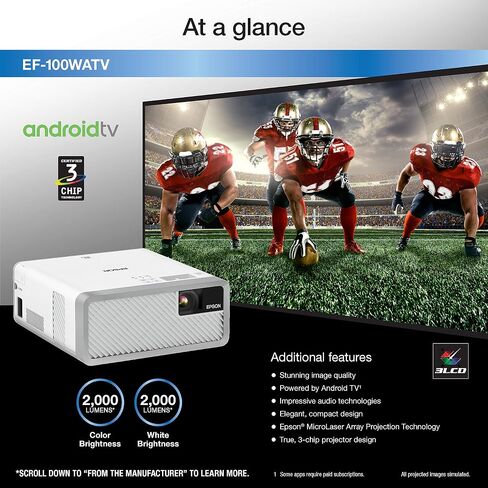 Epson EF-100 Smart Streaming Laser Projector with Android TV - Black in Saudi Arabia
