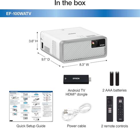Epson EF-100 Smart Streaming Laser Projector with Android TV - Black in Saudi Arabia