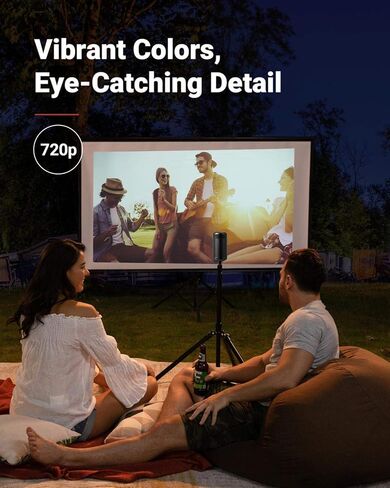 جهاز عرض NEBULA من Anker Capsule II الذكي المحمول - جهاز عرض صغير مزود بتقنية Wi-Fi وBluetooth، 200 ANSI Lumen 720p HD، Android TV 9.0، مكبر صوت 8 واط، 100 بوصة، 5000+ تطبيق، مسرح منزلي، جهاز عرض تلفزيون ذكي in Kuwait