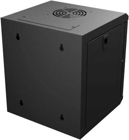 NavePoint 6U 10 Inch Network Server Cabinet, 11.8 inch Deep, Glass Door, Black, Wall Mountable, 2 x Shelves, 1 x Blank Panel in Saudi Arabia