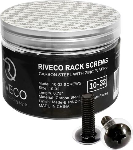 براغي رف وصواميل قفص من RIVECO لخزائن الخادم ورفوف تركيب معدات الشبكة، صواميل مشبكية 50 مجموعة M6 × 16 مم أسود in Kuwait