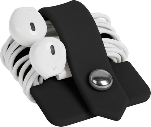 ELFRhino Headphone Case Cord Organizer Earbuds Holder Earphones Case Wrap Winder Headset Keeper Cord Manager Cable Organizer Black in Saudi Arabia