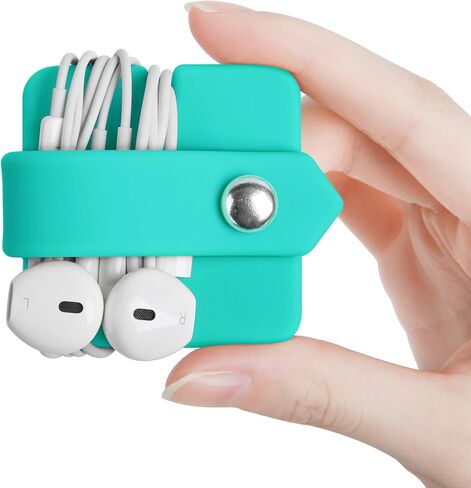 Headphone Case Cord Organizer Earbuds Holder Earphones Case Wrap Winder Headset Keeper Cord Manager Cable Organizer Black | Cord Organizer in Saudi Arabia