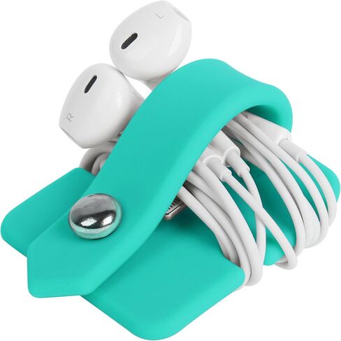 Headphone Case Cord Organizer Earbuds Holder Earphones Case Wrap Winder Headset Keeper Cord Manager Cable Organizer Black | Cord Organizer in Saudi Arabia