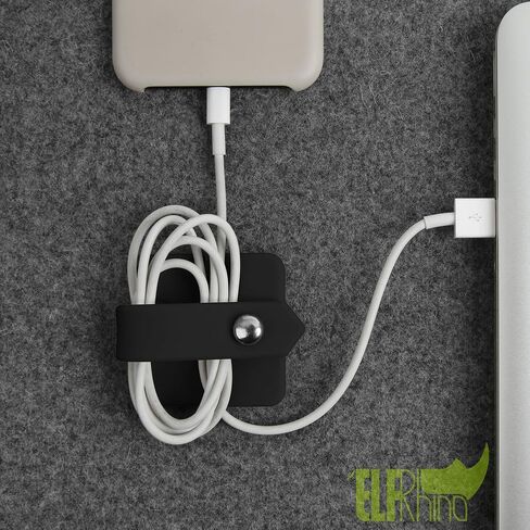 ELFRhino Headphone Case Cord Organizer Earbuds Holder Earphones Case Wrap Winder Headset Keeper Cord Manager Cable Organizer Black in Saudi Arabia