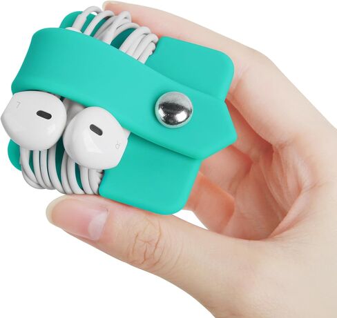 Headphone Case Cord Organizer Earbuds Holder Earphones Case Wrap Winder Headset Keeper Cord Manager Cable Organizer Black | Cord Organizer in Saudi Arabia