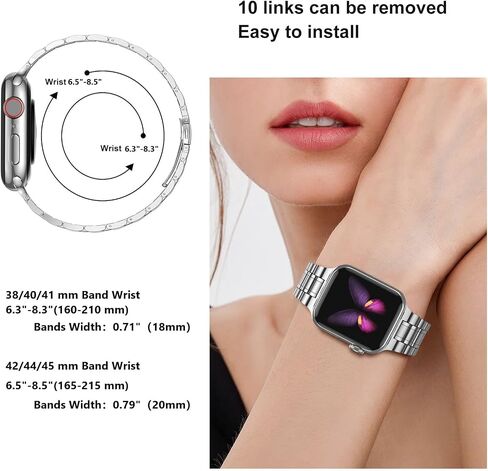 MioHHR Solid Stainless Steel Band Compatible for Apple Watch 38mm 40mm 41mm | Adjustable Metal Strap with Soft TPU Case for Women and Men, Fits iWatch Bands Series 9 8 7 6 5 4 3 2 1, SE3, SE2, SE, Gold in Kuwait