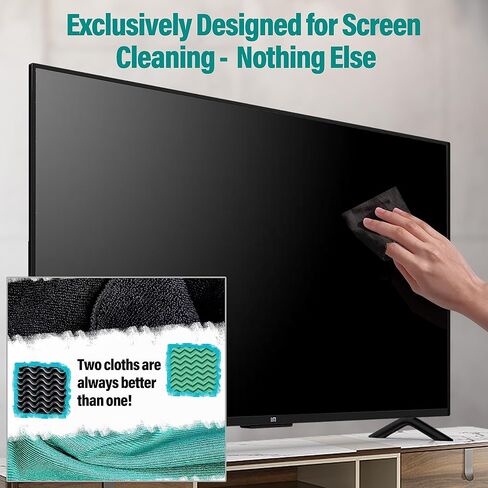 Calyptus Large Screen Cleaner Spray Kit | 32 Ounces + 4 Premium Screen Cloths | Plant Based Power | USA Made | Cleans iPad, Laptop, TV Screen Cleaner, Tablet, and Computer Monitor in Kuwait