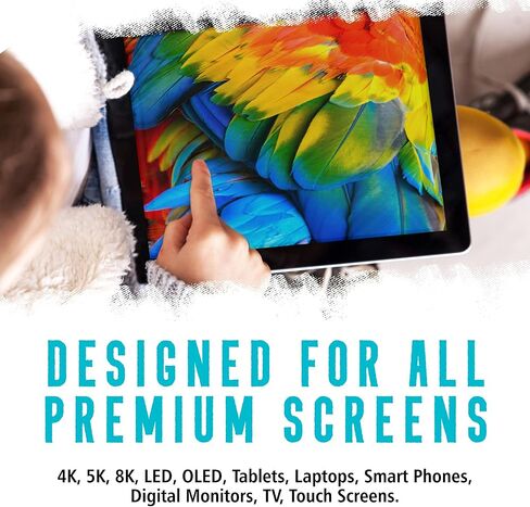 Calyptus Large Screen Cleaner Spray Kit | 32 Ounces + 4 Premium Screen Cloths | Plant Based Power | USA Made | Cleans iPad, Laptop, TV Screen Cleaner, Tablet, and Computer Monitor in Kuwait