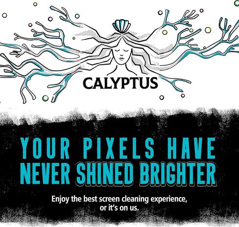 Calyptus Large Screen Cleaner Spray Kit | 32 Ounces + 4 Premium Screen Cloths | Plant Based Power | USA Made | Cleans iPad, Laptop, TV Screen Cleaner, Tablet, and Computer Monitor in Kuwait