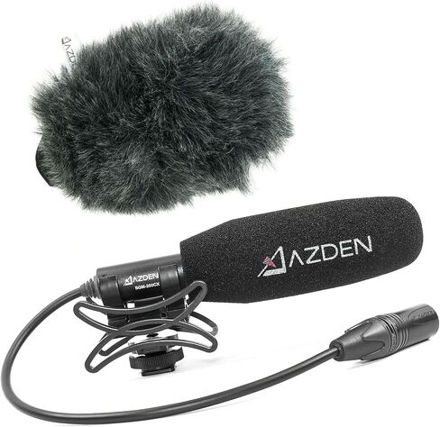 ميكروفون AZDEN SGM-250CX الاحترافي المدمج لإنتاج الأفلام والفيديو مع غطاء الزجاج الأمامي فروي SWS-CX in Kuwait