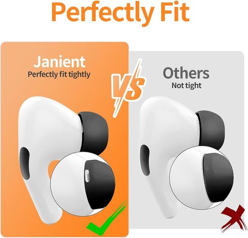 Janient 3 Pairs Replacement Ear Tips for Airpods Pro 1/2, Silicone Rubber Earbud Tips with Noise Reduction Hole for Airpods 1st and 2nd Generation, Small Medium Large 3 Sizes, White in Saudi Arabia