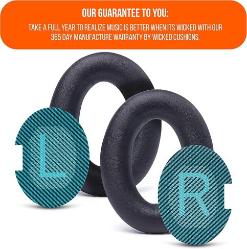 WC PadZ QC25 - Upgraded Ear Pads for Bose QC15, QC25, QC35 & 35ii | Made by Wicked Cushions | Also fits QC2, AE2, AE2i, AE2W & Soundlink. Softer Leather, Luxury Memory Foam | Black in Kuwait