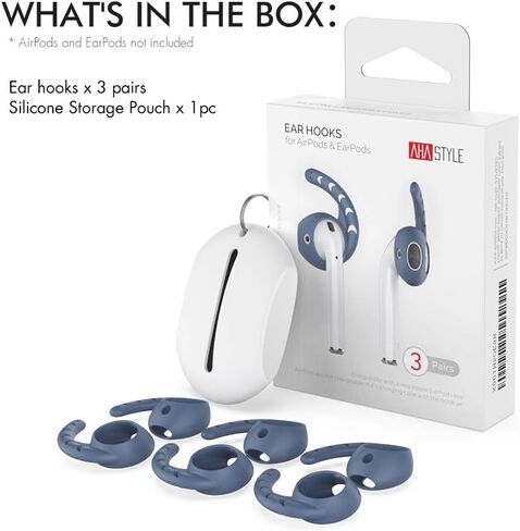 AhaStyle 3 Pairs AirPods Ear Hooks Cover Silicone EarPods Tips Accessories in Kuwait