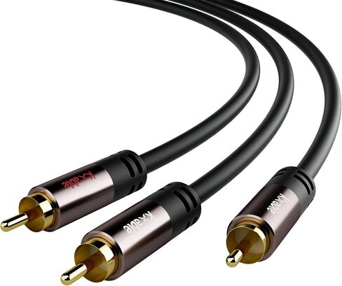 كابل مقسم RCA Y-Adapter بطول 25 قدم، 1 RCA ذكر إلى 2 كابل مضخم صوت ستيريو RCA ذكر، ثنائي الاتجاه، للمسرح المنزلي، نظام هاي فاي، مكبر الصوت، مكبر الصوت، مطلي بالذهب 24 قيراط، القطر الخارجي: 5.0 مم in Kuwait