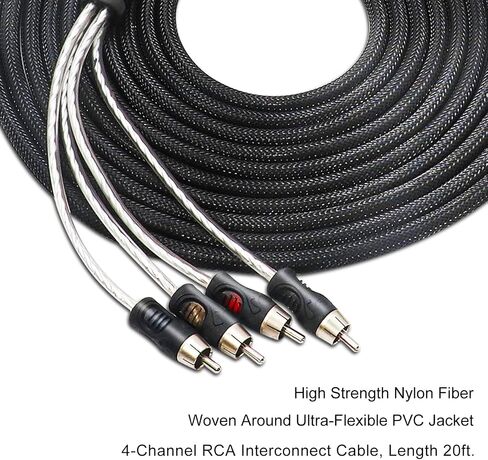 RECOIL PCI217 17ft 2-Channel RCA Audio Interconnects Cable Double Shielded in Saudi Arabia