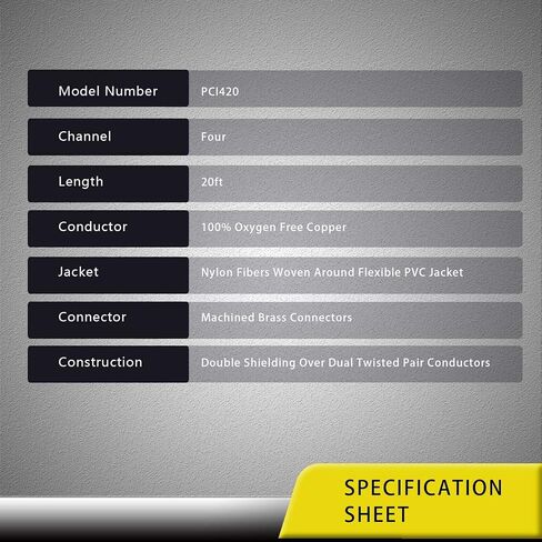 RECOIL PCI217 17ft 2-Channel RCA Audio Interconnects Cable Double Shielded in Saudi Arabia