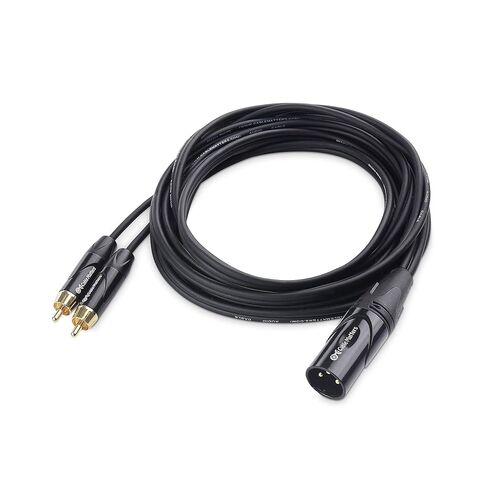 كابل ماترز مزدوج RCA إلى XLR كابل مقسم صوت ستيريو 6 أقدام / 1.8 متر (XLR إلى محول مقسم RCA مزدوج) باللون الأسود in Kuwait