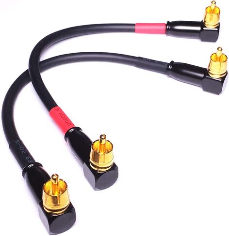 CNCESS CESS-137-6i الزاوية اليمنى RCA إلى RCA Preamp Jumpers ذكر إلى ذكر كابل التصحيح، 2 حزمة (6 بوصات) in Kuwait
