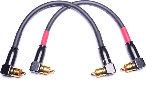 CNCESS CESS-137-6i الزاوية اليمنى RCA إلى RCA Preamp Jumpers ذكر إلى ذكر كابل التصحيح، 2 حزمة (6 بوصات) in Kuwait