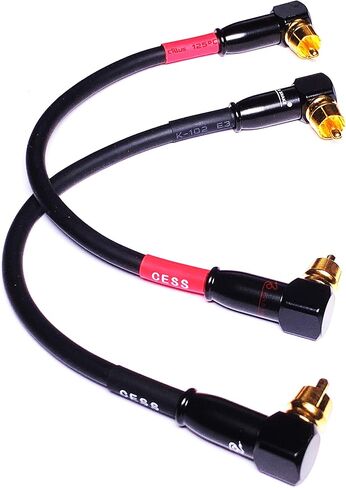 CNCESS CESS-137-6i الزاوية اليمنى RCA إلى RCA Preamp Jumpers ذكر إلى ذكر كابل التصحيح، 2 حزمة (6 بوصات) in Kuwait