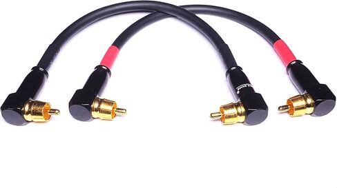 CNCESS CESS-137-6i الزاوية اليمنى RCA إلى RCA Preamp Jumpers ذكر إلى ذكر كابل التصحيح، 2 حزمة (6 بوصات) in Kuwait