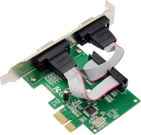 بطاقة محول وحدة تحكم المضيف التسلسلي DriverGenius بمنفذين PCI Express PCIe RS232 - PCIe إلى Serial DB9 متوافقة مع نظامي التشغيل Windows وLinux in Kuwait