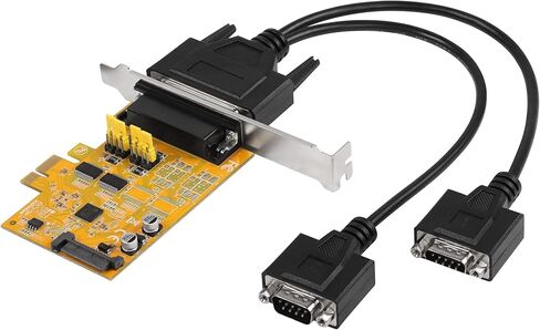 بطاقة توسيع CERRXIAN PCIE إلى 2 منفذ RS232، بطاقة توسيع DB9 ثنائية القناة PCIe X1 AX99100 لأجهزة الكمبيوتر المكتبية، مع كابل خارجي بمنفذين in Saudi Arabia