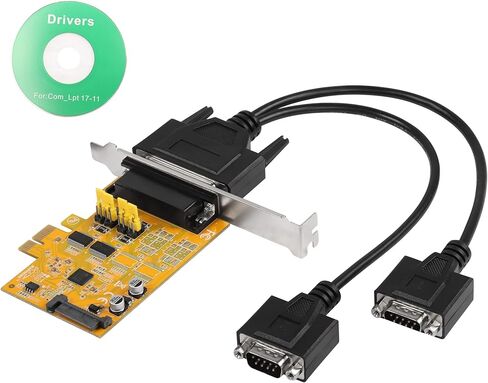 بطاقة توسيع CERRXIAN PCIE إلى 2 منفذ RS232، بطاقة توسيع DB9 ثنائية القناة PCIe X1 AX99100 لأجهزة الكمبيوتر المكتبية، مع كابل خارجي بمنفذين in Saudi Arabia
