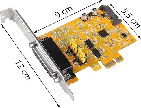بطاقة توسيع CERRXIAN PCIE إلى 2 منفذ RS232، بطاقة توسيع DB9 ثنائية القناة PCIe X1 AX99100 لأجهزة الكمبيوتر المكتبية، مع كابل خارجي بمنفذين in Saudi Arabia