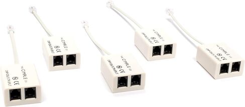 THE CIMPLE CO - DSL Filter and Splitter for Landline Phones - 2-Wire/1-Line Phone Noise Filter - DSL Splitter Removes Noise for Telephones, Fax Machines, Printers, and Satellite - Ivory, 1 Pack in Kuwait