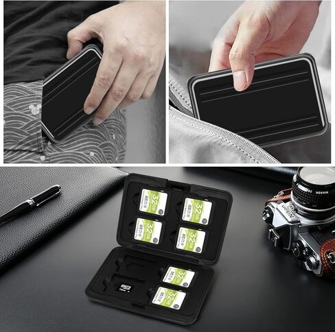 During SD Card Holder Shockproof, Metal Waterproof Memory Card Case for SD SDHC MMC Micro SD TF Cards，8 Large 8 Small Indentations in Kuwait