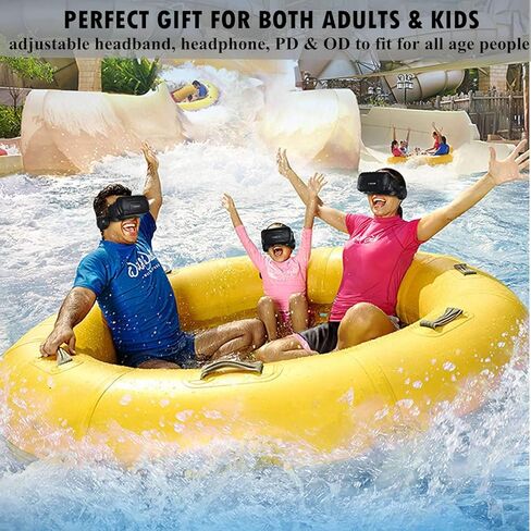 VR Headset/Goggles, Virtual Reality Glasses w/ 3D HiFi Headphones for 3D Movie Video Game for iPhone 14 13 12 11 Pro Max X S R 8 Plus Android for Samsung Galaxy S23 S22 S21 S20 S10 S9 Edge in Kuwait