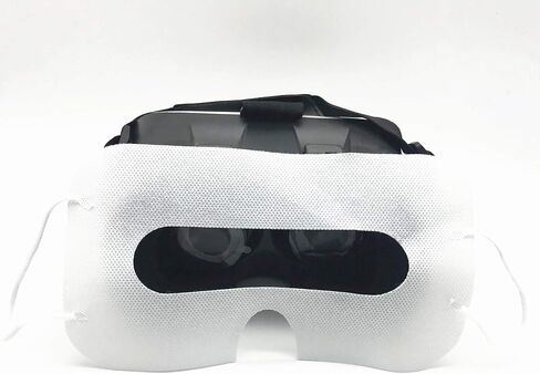 100 Pack Disposable Sanitary Eye Covers - Compatible with HTC Vive Pro/PS VR/Gear VR/Oculus Rift Go & More - White in Kuwait