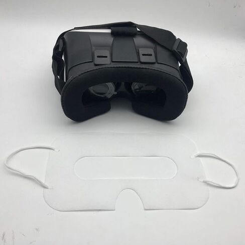 100 Pack Disposable Sanitary Eye Covers - Compatible with HTC Vive Pro/PS VR/Gear VR/Oculus Rift Go & More - White in Kuwait