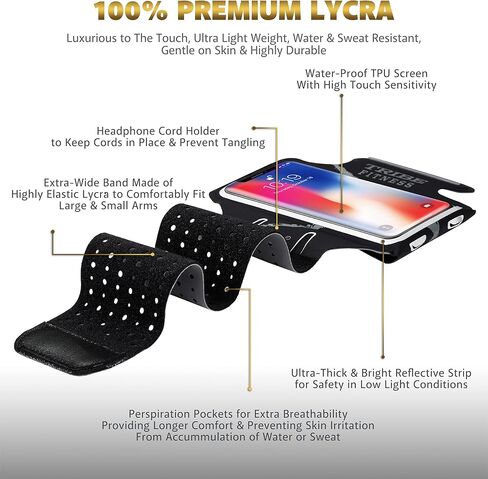 القبيلة تشغيل حامل الهاتف شارة. عصابات الذراع الرياضية للهواتف المحمولة iPhone & Galaxy للنساء والرجال والعدائين والركض والمشي والتمارين الرياضية والتمارين الرياضية. ليكرا يابانية فاخرة. تمديد الحزام وجيب المفتاح. in Kuwait